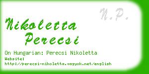 nikoletta perecsi business card